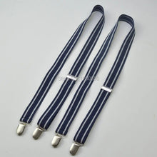 Load image into Gallery viewer, 4 clips black no cross men's suspenders for adult 2.5cm women's pants with adjustable suspenders grey