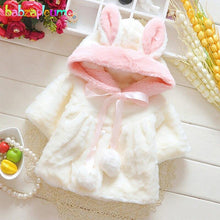 Load image into Gallery viewer, Baby Girls Jackets Cute Hooded Princess Warm Kids Fur coat children's outerwear For Girls Modern Cotton Coat For Baby and Kids