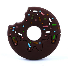 Load image into Gallery viewer, Gingerbread Man Raccoon Donut Silicone Teether Latex Free Teething Toy Baby Gift Food Grade Silicone