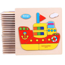 Load image into Gallery viewer, Wooden 3D Stevvex Modern Interesting Baby Learning Puzzles for Children Cartoon Animal Fruit Puzzles Intelligence Kids Children Educational Toy