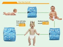 Load image into Gallery viewer, Modern Luxury Printed Washable Real Cloth Pocket Nappy,3 nappies/diapers Set For Girls and Boys Baby In Elegant Style