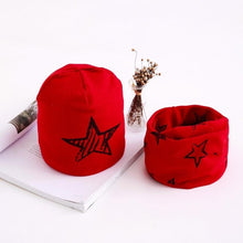 Load image into Gallery viewer, Star Print Cotton Hat And Scarf Baby Beanie Kids Caps Children's Accessories For Boys and Girls