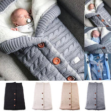 Load image into Gallery viewer, Handmade Wool Warm Baby Blanket Soft Baby Sleeping Bag Cotton Knitting Envelope Newborn Swadding Wrap Stroller blankets Gift for Shower