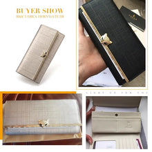 Load image into Gallery viewer, FOXER Brand Women's Split Leather Long Wallet Lady Luxury Clutch Bags Coin Purse Female Fashion Credit Card Holder Festival Gift