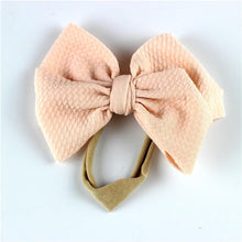 Load image into Gallery viewer, Modern New Headband with Messy Bow Baby Girls Hairbows Infant Solid Large Bow Turban Headwrap Newborn Bow For Girls