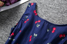 Load image into Gallery viewer, Luxury Modern Summer Girl Dress Children Kids Cherry Dress V-Back Dress Baby Cotton Kids Vest halter dress For Girls