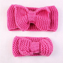Load image into Gallery viewer, Handamde Mom and Daughter Elasticity Headband Solid Knitted Bowknot Hairband Hair Accessories For Mom and Baby