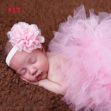 Load image into Gallery viewer, Luxury Modern Elegant Baby Girl Tulle Tutu Skirt and Flower Headband Set Newborn Dress With Big Bow And With Headband
