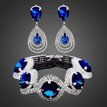 Load image into Gallery viewer, Modern NEW Trend Luxury Woman Elegant Wedding Bridal Jewelry Sets For Women Rhinestone Austrian Crystal Jewelry Set Bracelet Earrings Set