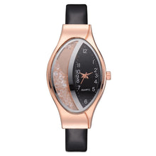Load image into Gallery viewer, Women Fashion Luxury Watch Leather Strap Women Bracelet Clock Ellipse Rhinestone PU Sport Quartz Watch Wrist Watches For Women and Girls