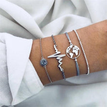 Load image into Gallery viewer, Luxury Modern Gold Crystal Circle Arrow Bracelets Set for Women In Bohemian Pink Opal Adjustable Charm Bracelet Jewelry Style for Women and Ladies