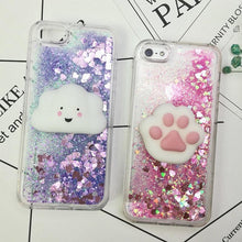 Load image into Gallery viewer, 3D Cat Case For Iphone 5s Se 7 7 Plus Case Liquid Quicksand Glitter Silicone Case For Iphone 8 8 Plus X 6 6s Cover Rubber Silicone Phone Case