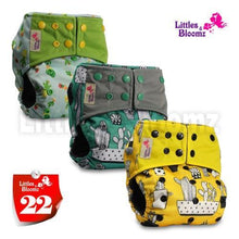 Load image into Gallery viewer, Modern Luxury Printed Washable Real Cloth Pocket Nappy,3 nappies/diapers Set For Girls and Boys Baby In Elegant Style