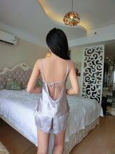 Load image into Gallery viewer, Lisacmvpnel PIJAMA New V-Neck rayon silk women's sleepwear spaghetti strap lace sexy pajama set