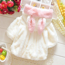 Load image into Gallery viewer, Baby Girls Jackets Cute Hooded Princess Warm Kids Fur coat children's outerwear For Girls Modern Cotton Coat For Baby and Kids