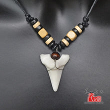 Load image into Gallery viewer, 1PC Hawaii Surfer Jewelry Handmade Imitation Shark Teeth Pendant New Zealand Maori Tribal bone Choker WoMen's Men's Necklace