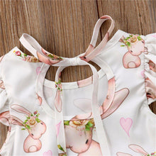 Load image into Gallery viewer, Modern Luxury Baby Girls Bunny Floral Off shoulder Romper Jumpsuit Outfits For Baby Girl