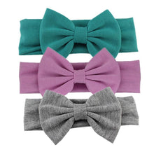 Load image into Gallery viewer, Cotton Elastic Newborn Baby Girls Solid Color Headband Bowknot Hair Band Children Infant Headband Bow for kids