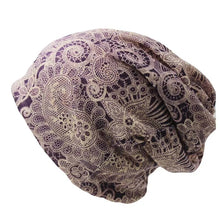 Load image into Gallery viewer, New Casual Adult Women Hat Polyester Floral Autumn Cap Scarf Ladies Fashion Beanies Design Skullies For Women's Hats