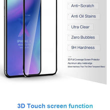 Load image into Gallery viewer, 10D Curved Edge Aluminum Alloy Tempered Glass for iPhone X XS MAX 11 12 Pro Max mini 6 6S 7 8 Plus Full Cover Screen Protector Titanium Alloy Metal Edge Full Coverage Front Tempered Glass Screen Protector for iPhone