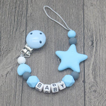 Load image into Gallery viewer, Personalized Name Handmade Pacifier Clips Holder Chain Silicone Pacifier Chains Baby Teether Teething Chain For Baby and Kids