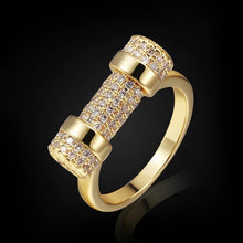Load image into Gallery viewer, Luxury Brand Free bags Women's cubic zircon wedding Bangle with Ring Set gold color Love Bangle Sets women's bridal jewelry sets