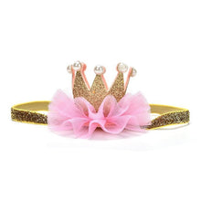Load image into Gallery viewer, Luxury Modern Crown Headband Gold Princess Crown Photo Props For New Born Baby Girl Birthday