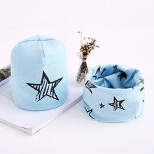 Load image into Gallery viewer, Star Print Cotton Hat And Scarf Baby Beanie Kids Caps Children's Accessories For Boys and Girls