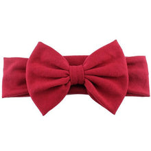 Load image into Gallery viewer, Cotton Elastic Newborn Baby Girls Solid Color Headband Bowknot Hair Band Children Infant Headband Bow for kids