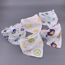 Load image into Gallery viewer, Modern 5PCS/Pack Cotton Baby Bibs 4 Lyers Girls Boys Triangle Feeding Burp Cloth Collar Scarf For Feeding