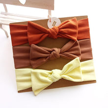 Load image into Gallery viewer, 3PCS Set Baby Headband Girls Hair Accessories Cotton Rabbit Ear Turban Bow Elastic Hairband For Baby Girls