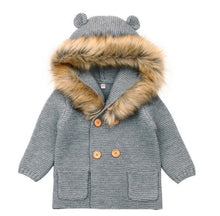 Load image into Gallery viewer, Winter Fashionable Sweaters For Baby Cardigans Autumn Hooded Newborn Knitted Jackets Cartoon Bear Children Long Sleeve Clothing