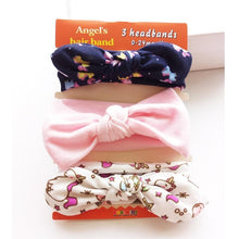 Load image into Gallery viewer, 3PCS Set Baby Headband Girls Hair Accessories Cotton Rabbit Ear Turban Bow Elastic Hairband For Baby Girls