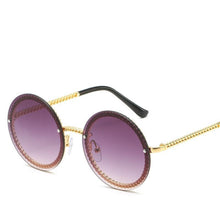 Load image into Gallery viewer, Famous Luxury Round Retro Rimless Elegant Woman and Lady Sunglasses Style With Zircons and Diamonds and UV400 Protection