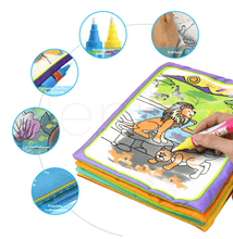 Load image into Gallery viewer, Modern Coloring Magic Water Drawing Book With Pen For Kids and Baby Educational Toy Animals Painting Writing Doodle Cloth Book Kids Drawing Board