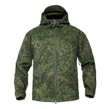 Load image into Gallery viewer, Men's Camouflage Tactical Jacket Green Camouflage Water Resistant Jacket Waterproof Windbreaker Hooded Jackets Ski Jacket Warm Winter Coats Men Soft Winter Hooded Coat Hiking Clothes