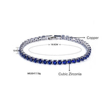 Load image into Gallery viewer, Luxury 4mm Diamond Shiny Elegant Cubic Zirconia Tennis Bracelets Iced Out Chain Crystal Wedding Bracelet For Women and Men In Modern Gold Silver and Colorful Design