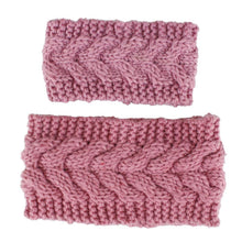 Load image into Gallery viewer, HandmadeKnit Wool Hairband for Mother & Daughter Headband Knit Flower Hairband Ear Warmer Headwrap