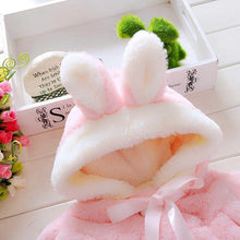 Load image into Gallery viewer, Winter Baby Girls Fur Warm with Cute Rabbit Ears Cloak Coat In Elegant Modern Style For Baby Girls