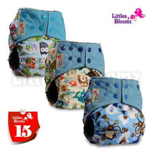 Load image into Gallery viewer, Modern Luxury Printed Washable Real Cloth Pocket Nappy,3 nappies/diapers Set For Girls and Boys Baby In Elegant Style
