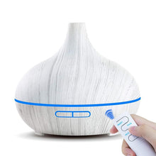 Load image into Gallery viewer, 550ml Aroma Air Humidifier Essential Oil Diffuser Aromatherapy Electric Ultrasonic cool Mist Maker for Office Home Bedroom Living Room Study Yoga Spa - Wood Grain, 7 Colors LED Light