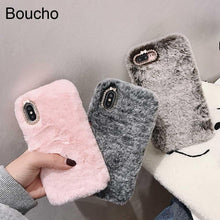 Load image into Gallery viewer, Fashion Lady Gift Case for iPhone 14 13 12 XS Max XR X 11 Pro Max SE Furry fluffy Warm Cover for iPhone 6 7 8 Plus Phone Case Fashion Fluffy Fur Protective Back Cover