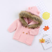 Load image into Gallery viewer, Modern Winter Warm Knit Cardigan Long Sleeve Hooded Sweaters for Newborn Infant Jacket And Coat Combination Clotes