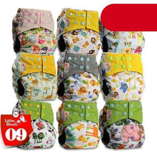 Load image into Gallery viewer, Modern 9/6PCS Set Bamboo Charcoal Washable Real Cloth Pocket NappiesFor Baby Boys and Girls Diaper Set In Modern Design