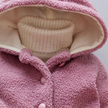 Load image into Gallery viewer, Baby Girls Winter Coats Newborn Baby Thick Velvet Outerwear For Toddler Hoodies For Girls With Heart Print Design For Girls And Babies