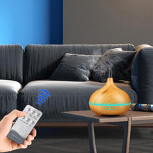 Load image into Gallery viewer, 550ml Aroma Air Humidifier Essential Oil Diffuser Aromatherapy Electric Ultrasonic cool Mist Maker for Office Home Bedroom Living Room Study Yoga Spa - Wood Grain, 7 Colors LED Light