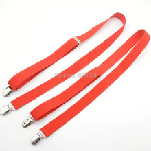 Load image into Gallery viewer, 4 clips black no cross men's suspenders for adult 2.5cm women's pants with adjustable suspenders grey