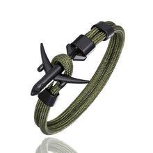 Load image into Gallery viewer, Luxury Plane Bracelets For Men and Women Charm Survival Rope Chain Paracord Bracelet Metal Airplane Hooks Summer Style