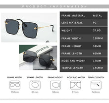 Load image into Gallery viewer, New Fashion Lady Oversize Rimless Square Bee Sunglasses For Women With Small Bee Glasses Design Gradient Sunglasses With UV400