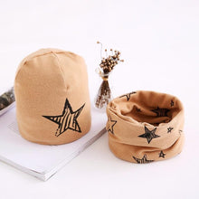 Load image into Gallery viewer, Star Print Cotton Hat And Scarf Baby Beanie Kids Caps Children's Accessories For Boys and Girls